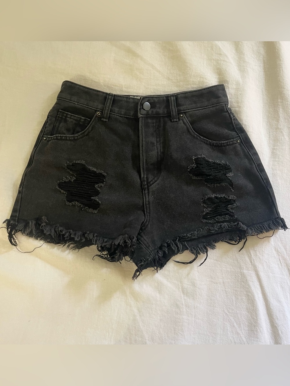 Korean Seoul Distressed Denim High Waisted Shorts